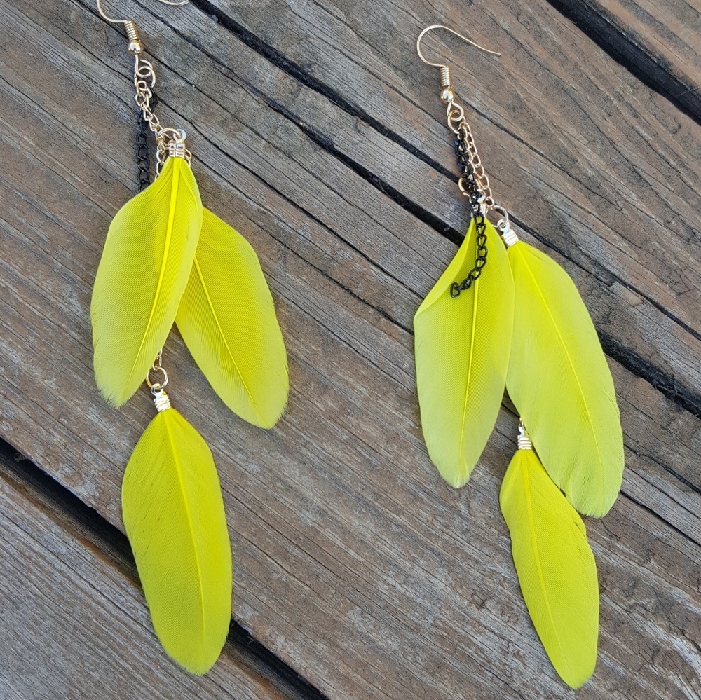 Feather Drop Earrings